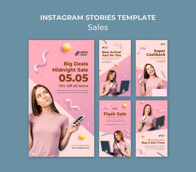 Modello di progettazione di storia di instagram di vendita