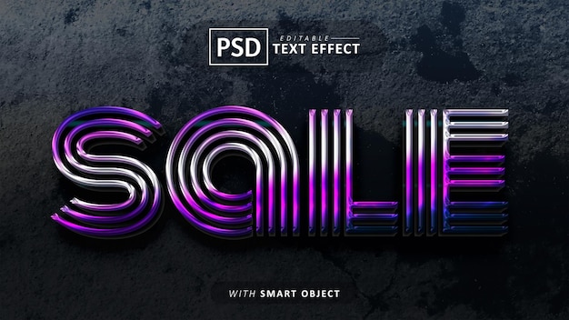 PSD Текстовый эффект в стиле линии продажи
