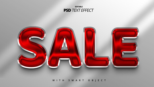 sale metal sale 3d text effect design