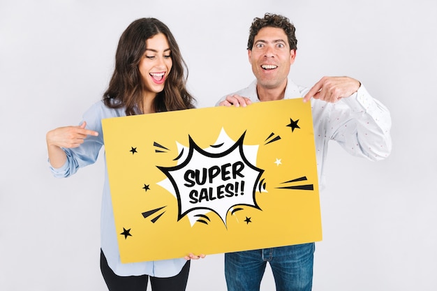 sale mockup with couple