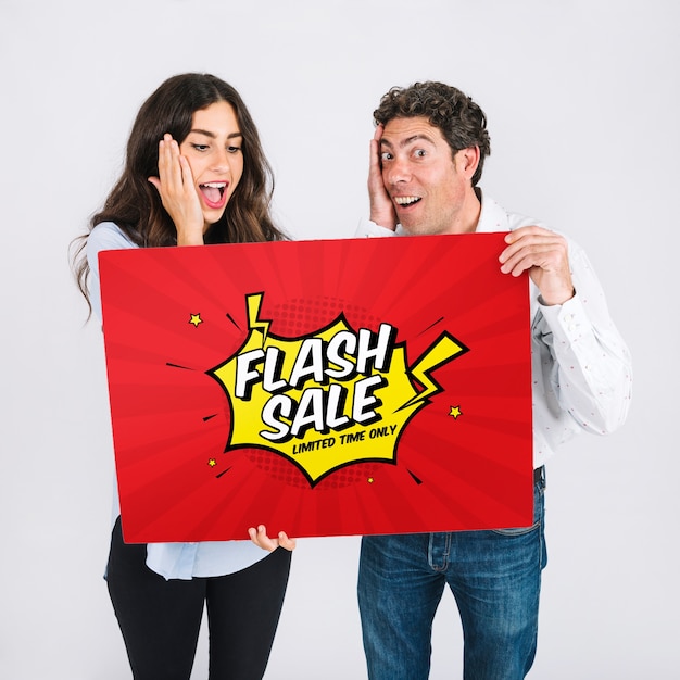 sale mockup with couple
