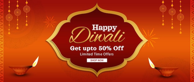 Sale offer diwali festival facebook cover design