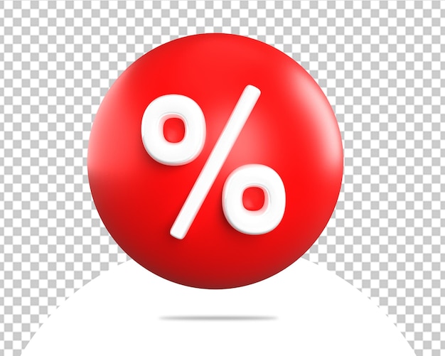 Sale percent red discount ball 3d icon