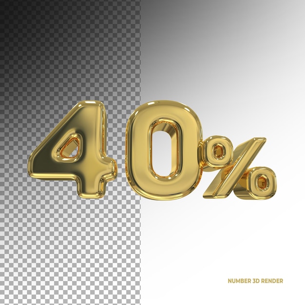 Sale price 40 percent gold number 3d luxury