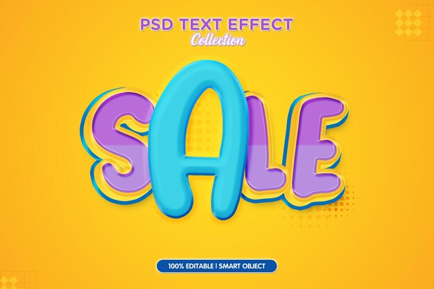 PSD Шаблон текстового эффекта sale psd