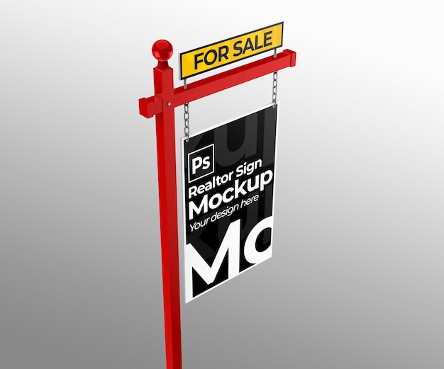 Sale Real Estate sign Mockup for presentations or branding