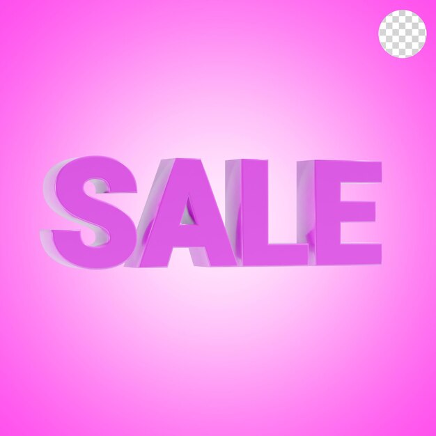 PSD sale shopping text 3d icon