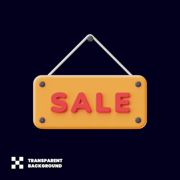 Sale sign icon in 3d render