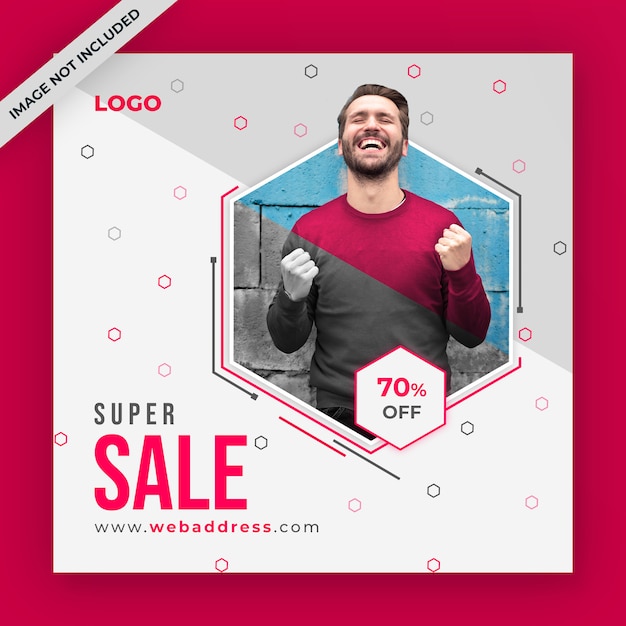 Sale social media post or web banner template