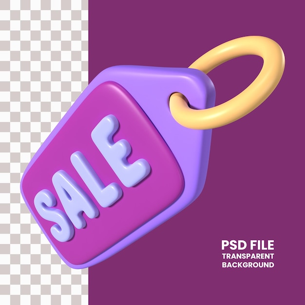 PSD sale tag 3d illustration icon