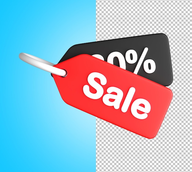 PSD sale tag 3d illustration