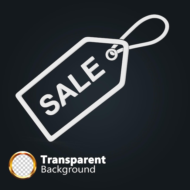 PSD sale tag on transparent background