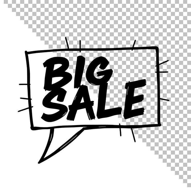 PSD sale text in font isolated on transparent background