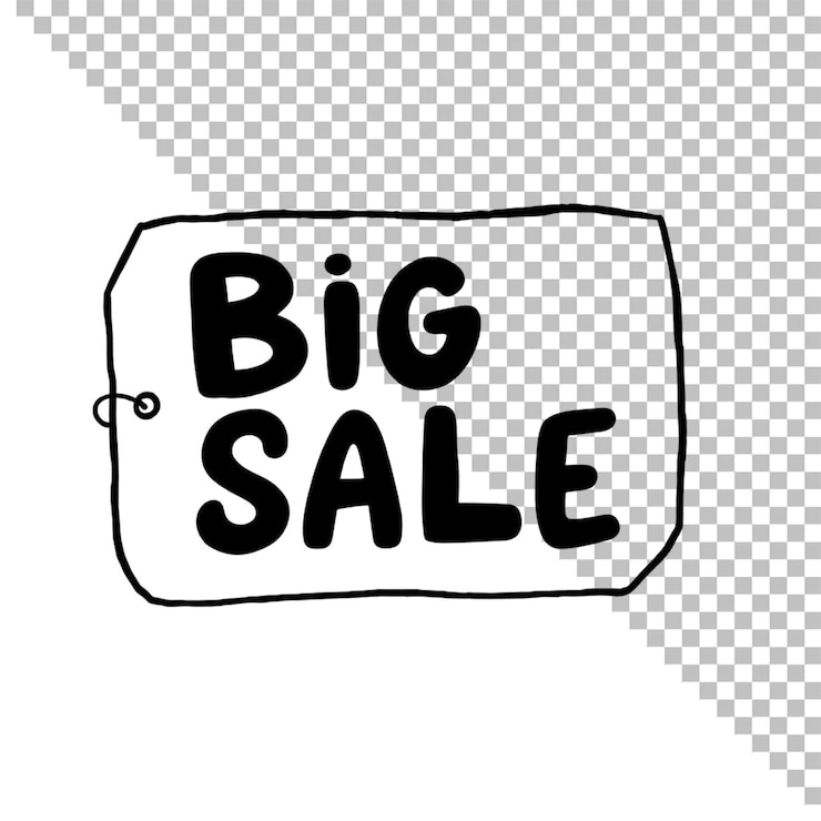 PSD sale text in font isolated on transparent background