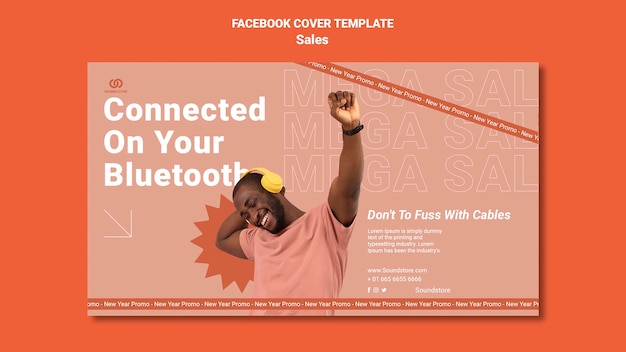 PSD sales discount facebook cover template