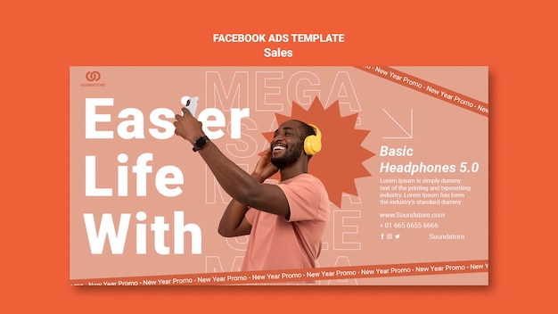 PSD sales discount facebook template