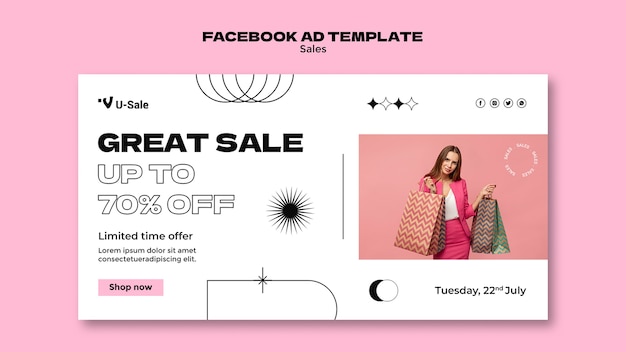 Sales discount facebook template