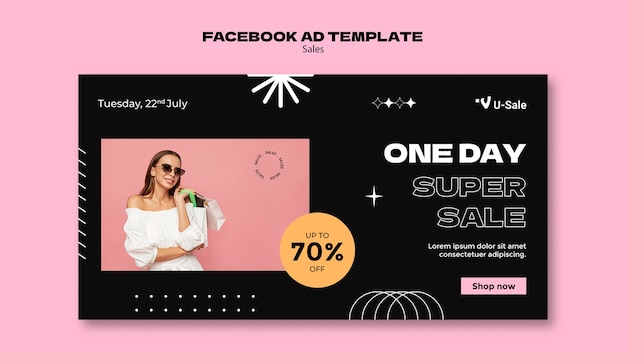 Sales discount facebook template