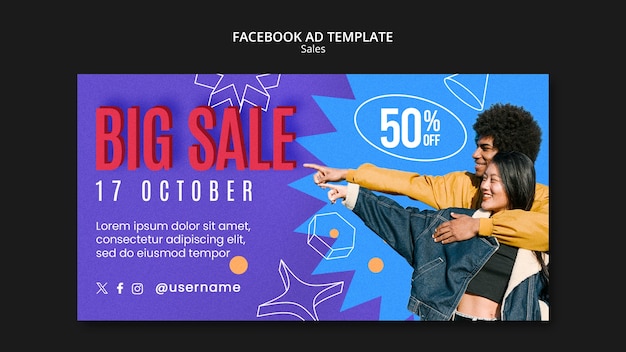 PSD sales discount facebook template