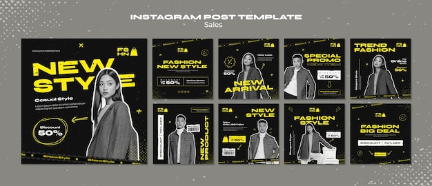 PSD sales discount  instagram posts