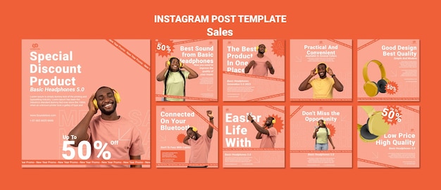 PSD sales discount  instagram posts