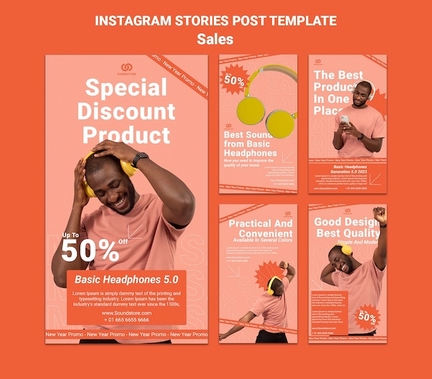 PSD storie di instagram di sconti sulle vendite