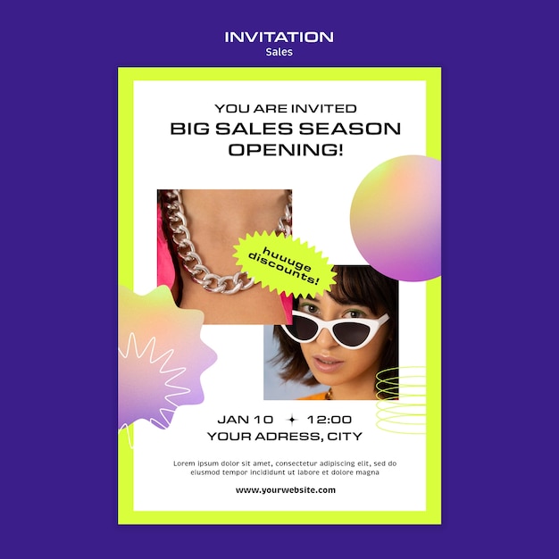 PSD sales discount invitation template