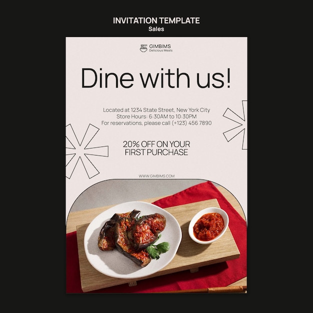 PSD sales discount invitation template