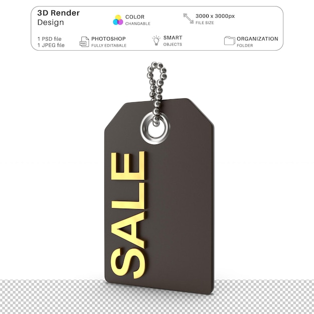 Sales Gold and Black 3D Modeling PSD File Realistic Black Friday