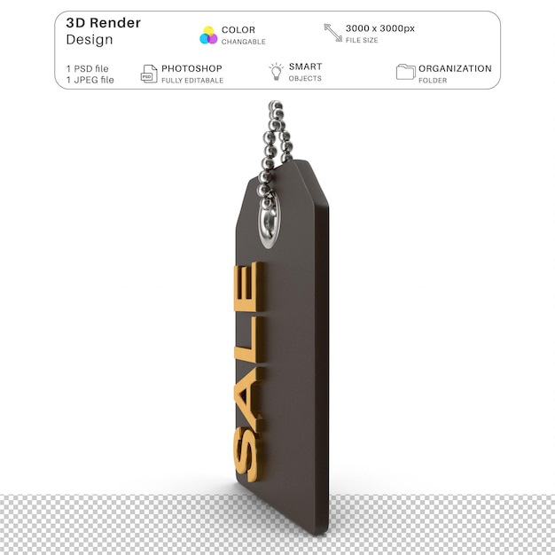 Sales Gold and Black 3D Modeling PSD File Realistic Black Friday