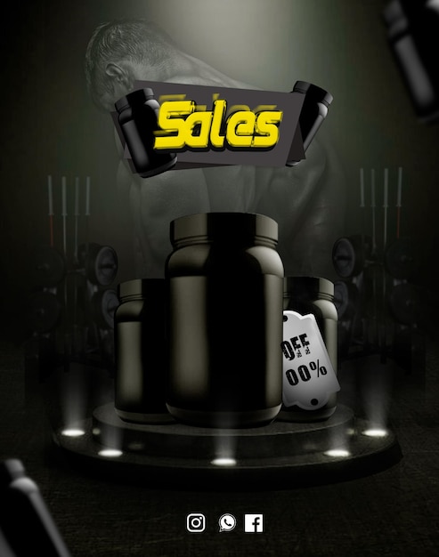 Sales supplement black supplement bottle