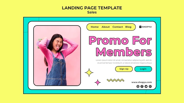 PSD sales with discount landing page