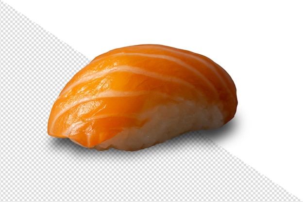 Salmon nigiri sushi isolated on white background with clipping path