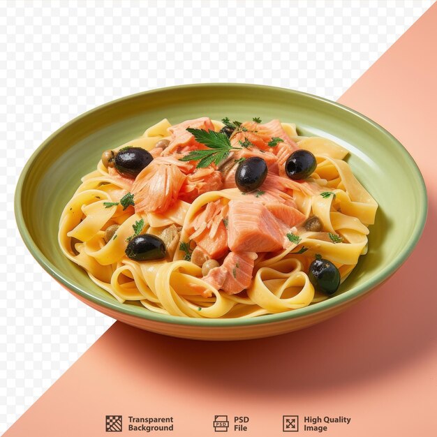 PSD salmone e pasta d'oliva su sfondo trasparente