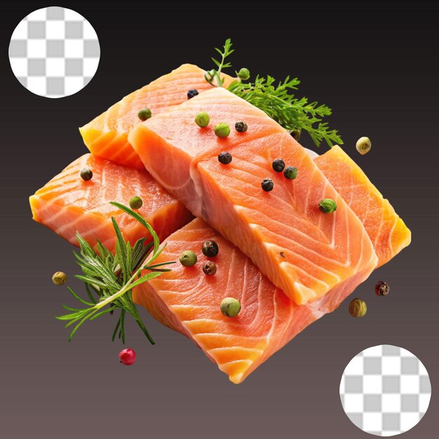 PSD salmon steak isolated on transparency background