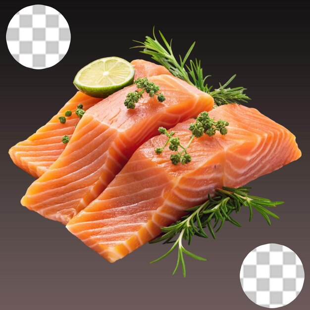 PSD salmon steak isolated on transparency background