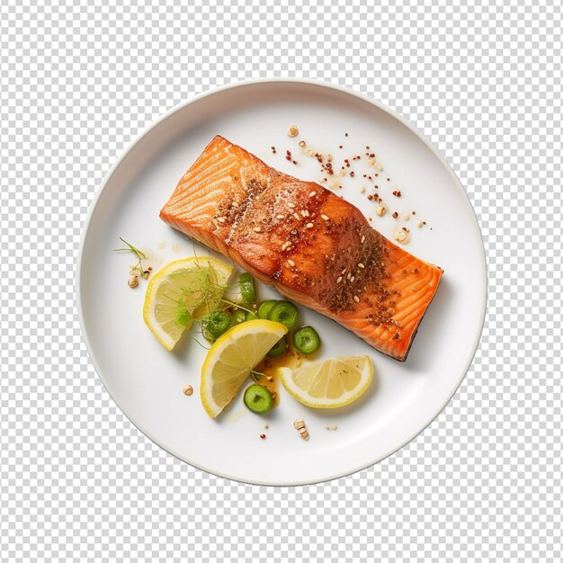 PSD salmon steak isolated