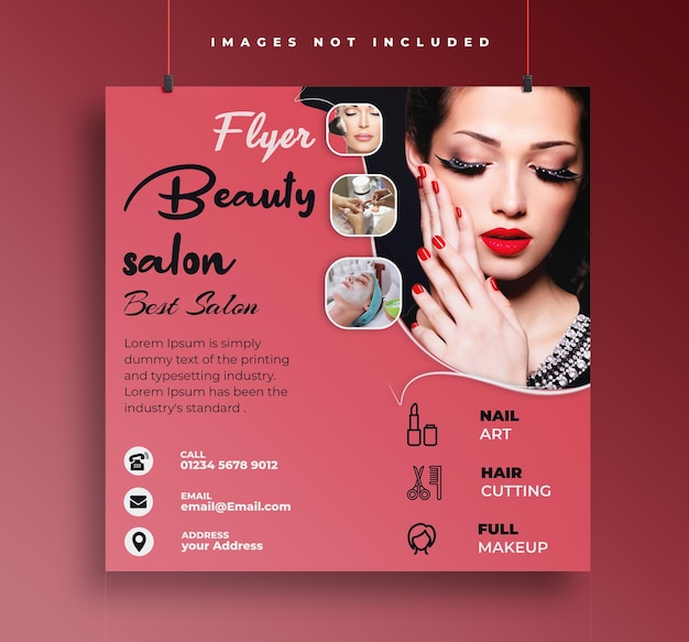 PSD salon poster design template