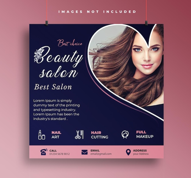 Salon poster design template