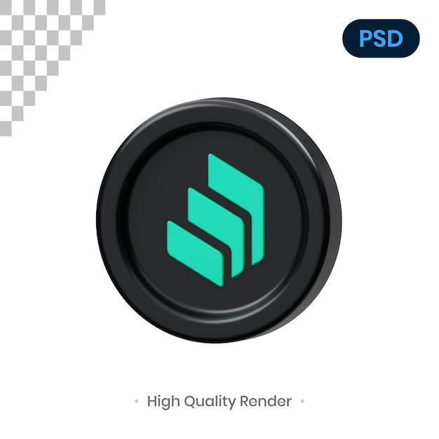 Samengestelde munt 3D Render Illustratie Premium Psd