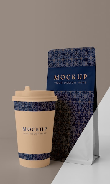 PSD samenstelling van mock-up van coffeeshopbeker