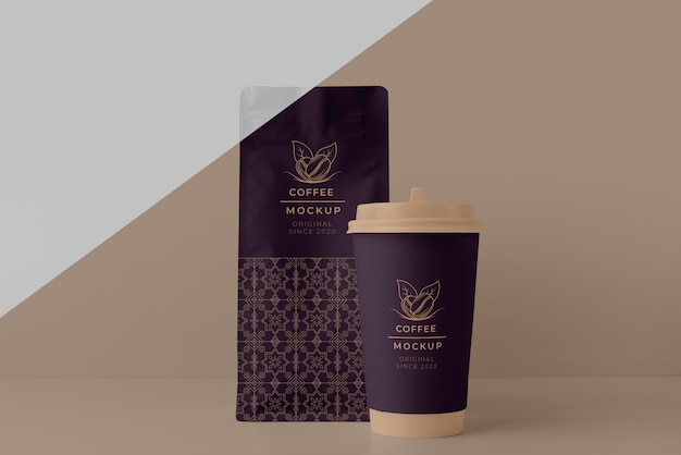 PSD samenstelling van mock-up van coffeeshopbeker