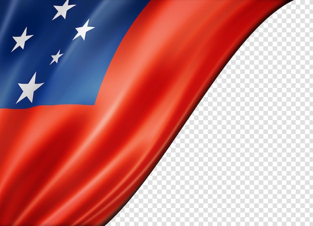 PSD samoa flag isolated on white banner