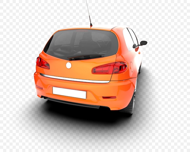 Samochód hatchback izolowany na przezroczystym tle ilustracja renderingu 3D