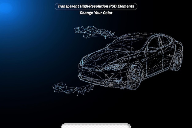 Samochód Policyjny W Stylu Hologramu Wireframe Nice 3d Rendering