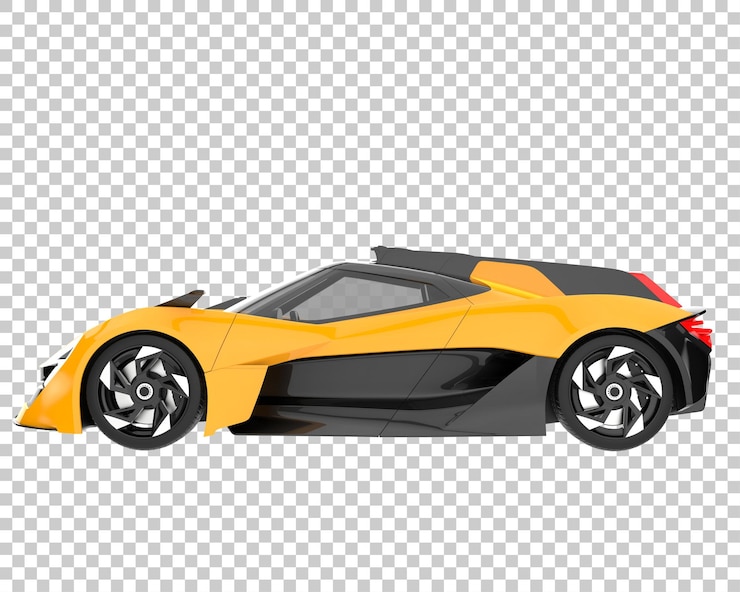 PSD samochód sportowy na przezroczystym tle. renderowania 3d - ilustracja