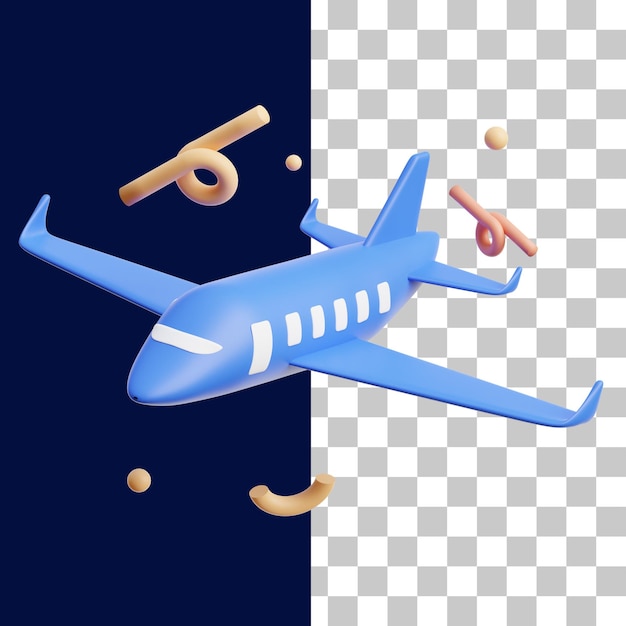 PSD samolot 3d ikona