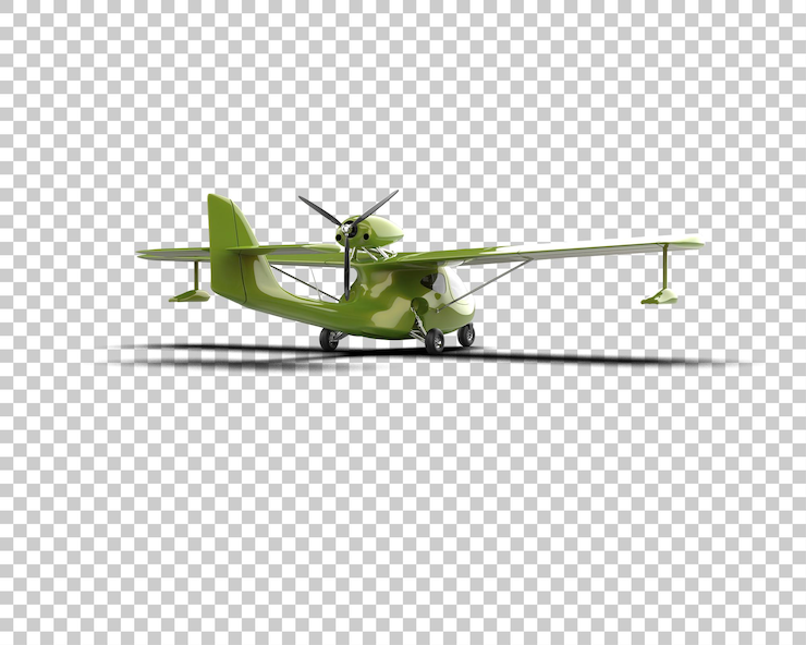 PSD samolot izolowany na tle w ilustracji renderingu 3d