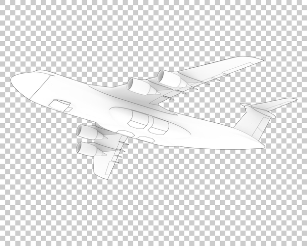 PSD samolot towarowy na przezroczystym tle ilustracja renderowania 3d