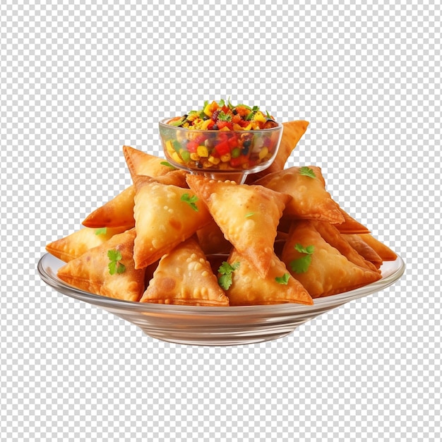 PSD samosa top view isolated on white